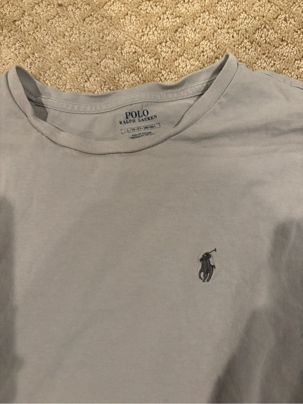 Polo by Ralph Lauren Light Gray Crewneck Tee with Embroidered Pony